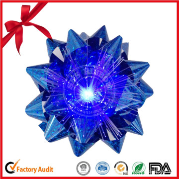 LED Light Ribbon Bow with Battery / 7 Color Star Bow